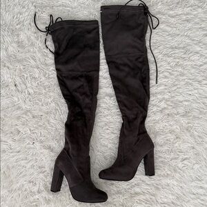 Jacobies Charcoal Thigh High Boots Size 8
